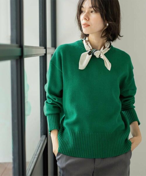 OPAQUE.CLIP / オペーク ドット クリップ ニット・セーター | バックボタンリラクシーニット【洗濯機OK】《8col》 | 詳細13