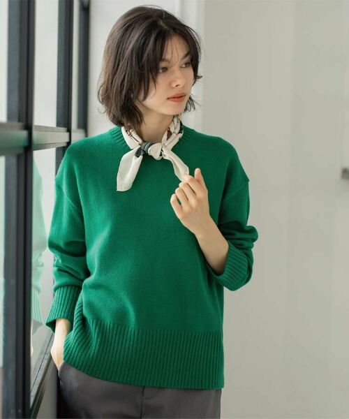 OPAQUE.CLIP / オペーク ドット クリップ ニット・セーター | バックボタンリラクシーニット【洗濯機OK】《8col》 | 詳細15