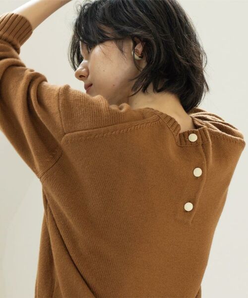 OPAQUE.CLIP / オペーク ドット クリップ ニット・セーター | バックボタンリラクシーニット【洗濯機OK】《8col》 | 詳細18