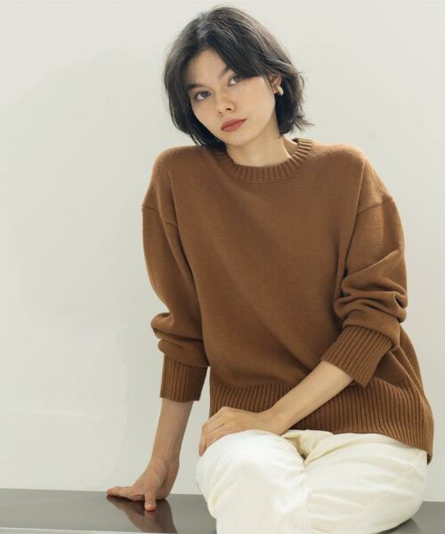 OPAQUE.CLIP / オペーク ドット クリップ ニット・セーター | バックボタンリラクシーニット【洗濯機OK】《8col》 | 詳細19