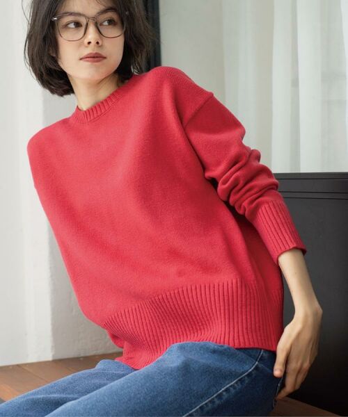 OPAQUE.CLIP / オペーク ドット クリップ ニット・セーター | バックボタンリラクシーニット【洗濯機OK】《8col》 | 詳細24