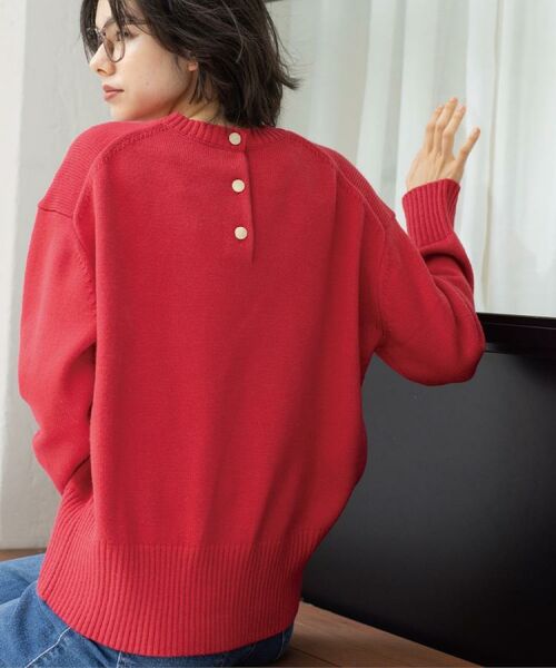 OPAQUE.CLIP / オペーク ドット クリップ ニット・セーター | バックボタンリラクシーニット【洗濯機OK】《8col》 | 詳細25