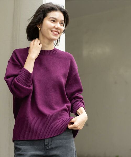 OPAQUE.CLIP / オペーク ドット クリップ ニット・セーター | バックボタンリラクシーニット【洗濯機OK】《8col》 | 詳細30