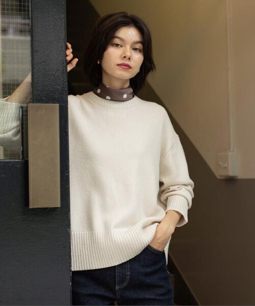 OPAQUE.CLIP / オペーク ドット クリップ ニット・セーター | バックボタンリラクシーニット【洗濯機OK】《8col》 | 詳細5