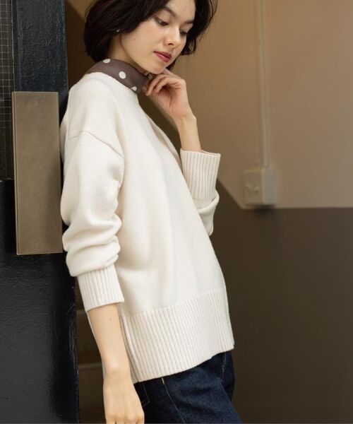 OPAQUE.CLIP / オペーク ドット クリップ ニット・セーター | バックボタンリラクシーニット【洗濯機OK】《8col》 | 詳細6