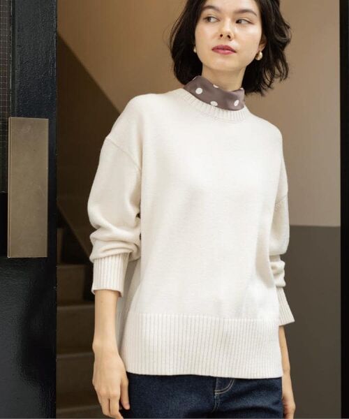 OPAQUE.CLIP / オペーク ドット クリップ ニット・セーター | バックボタンリラクシーニット【洗濯機OK】《8col》 | 詳細7