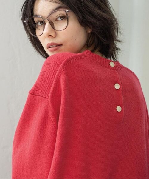 OPAQUE. CLIP/オペーク ドット クリップ バックボタンリラクシーニット【洗濯機OK】《8col》 ピンク(073) 40(L)