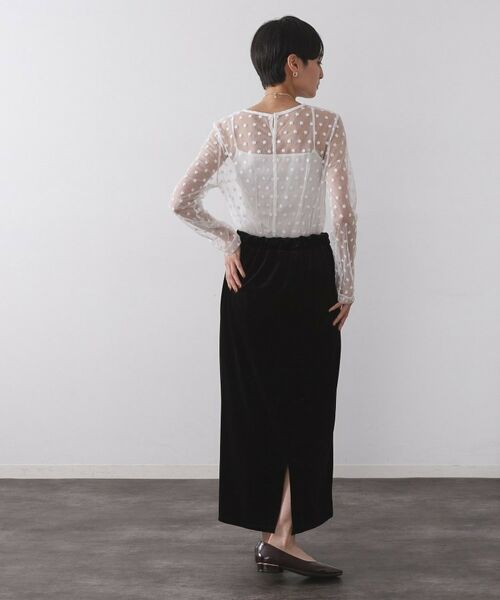 OPAQUE.CLIP / オペーク ドット クリップ カットソー | チュールフラワー刺繍シアートップス【洗濯機OK】 | 詳細3
