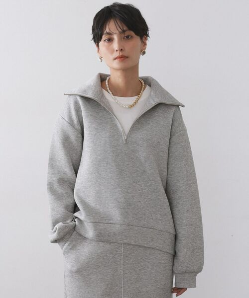 OPAQUE.CLIP / オペーク ドット クリップ カットソー | ハーフジップトップス/セットアップ対応可【洗濯機OK】(グレー(012))