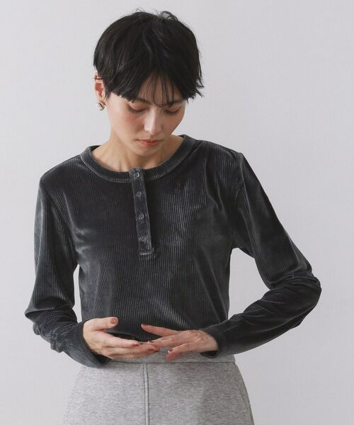 OPAQUE.CLIP / オペーク ドット クリップ カットソー | ベロアタッチリブトップス【洗濯機OK】 | 詳細5