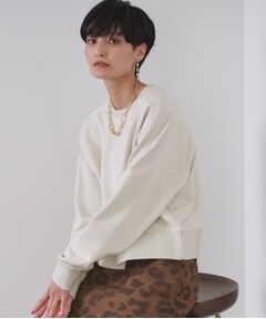 OPAQUE.CLIP / オペーク ドット クリップ スウェット | ラメ裏毛ショートプルオーバー【洗濯機OK】