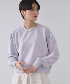 OPAQUE.CLIP / オペーク ドット クリップ スウェット | ラメ裏毛ショートプルオーバー【洗濯機OK】