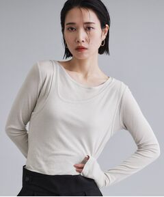 OPAQUE.CLIP / オペーク ドット クリップ カットソー | 【es】シアーリブアシメレイヤードカットソー