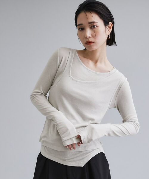 OPAQUE.CLIP / オペーク ドット クリップ カットソー | 【es】シアーリブアシメレイヤードカットソー | 詳細1