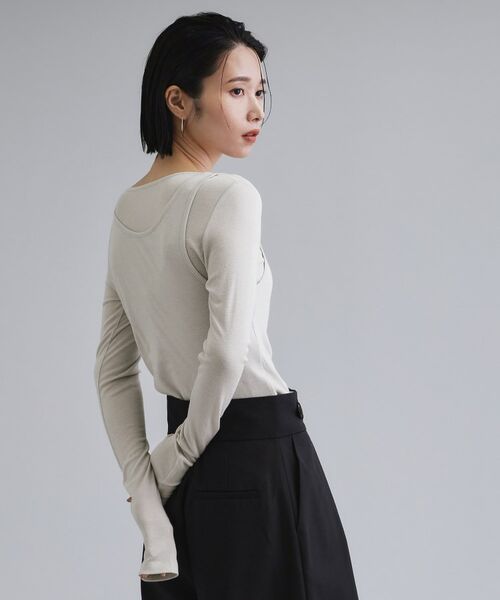 OPAQUE.CLIP / オペーク ドット クリップ カットソー | 【es】シアーリブアシメレイヤードカットソー | 詳細2