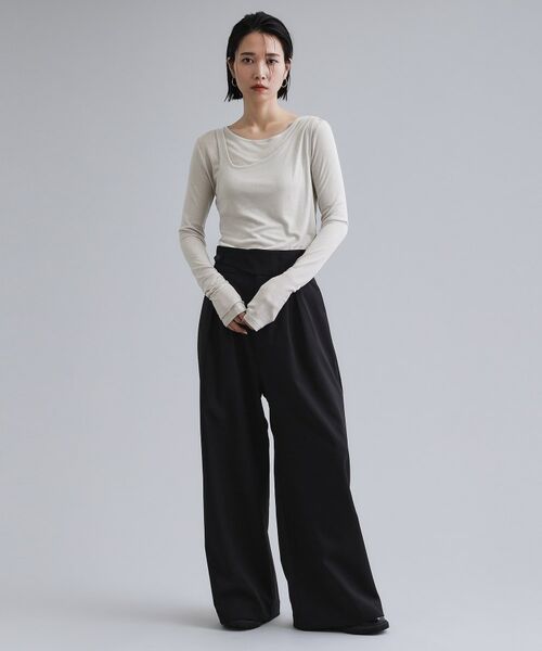 OPAQUE.CLIP / オペーク ドット クリップ カットソー | 【es】シアーリブアシメレイヤードカットソー | 詳細3