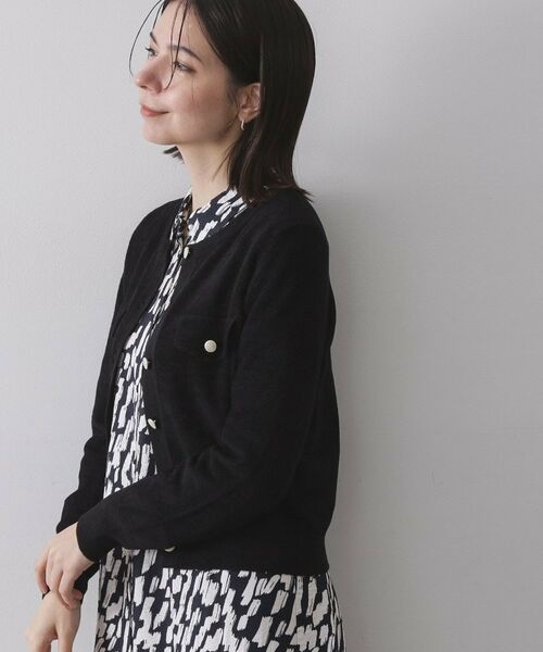 OPAQUE.CLIP / オペーク ドット クリップ カーディガン・ボレロ | モールニットクルーカーディガン【洗濯機OK】 | 詳細1