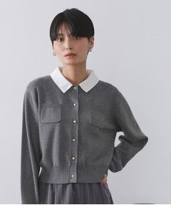 OPAQUE.CLIP / オペーク ドット クリップ カーディガン・ボレロ | 《andGIRL掲載》金ボタンニットカーディガン/衿取り外し可【洗濯機OK】