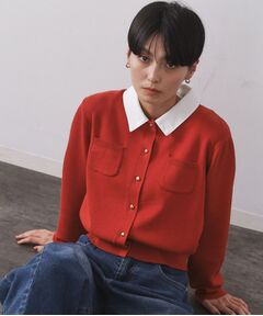 OPAQUE.CLIP / オペーク ドット クリップ カーディガン・ボレロ | 《andGIRL掲載》金ボタンニットカーディガン/衿取り外し可【洗濯機OK】