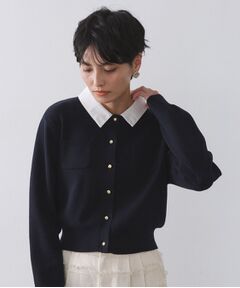 OPAQUE.CLIP / オペーク ドット クリップ カーディガン・ボレロ | 《andGIRL掲載》金ボタンニットカーディガン/衿取り外し可【洗濯機OK】