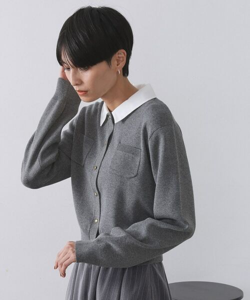 OPAQUE.CLIP / オペーク ドット クリップ カーディガン・ボレロ | 《andGIRL掲載》金ボタンニットカーディガン/衿取り外し可【洗濯機OK】 | 詳細1