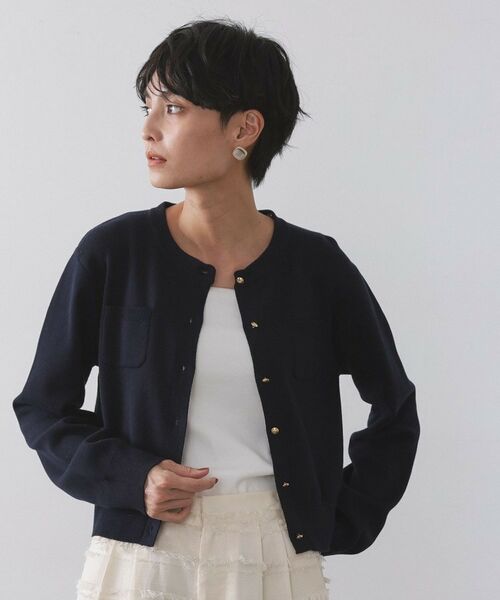 OPAQUE.CLIP / オペーク ドット クリップ カーディガン・ボレロ | 《andGIRL掲載》金ボタンニットカーディガン/衿取り外し可【洗濯機OK】 | 詳細15