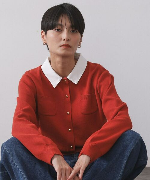 OPAQUE.CLIP / オペーク ドット クリップ カーディガン・ボレロ | 《andGIRL掲載》金ボタンニットカーディガン/衿取り外し可【洗濯機OK】 | 詳細8