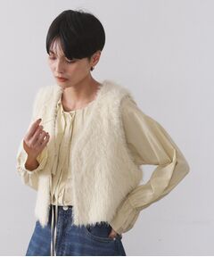 OPAQUE.CLIP / オペーク ドット クリップ ベスト | 《andGIRL掲載》シャギーニット ショートベスト【洗濯機OK】