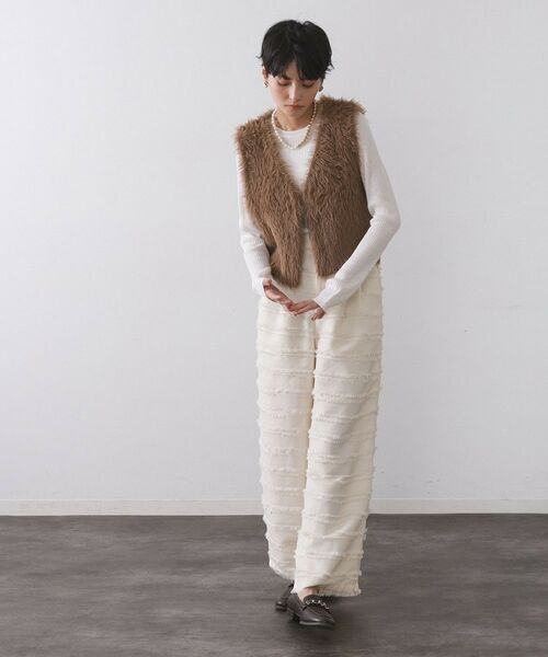 OPAQUE.CLIP / オペーク ドット クリップ ベスト | 《andGIRL掲載》シャギーニット ショートベスト【洗濯機OK】 | 詳細10