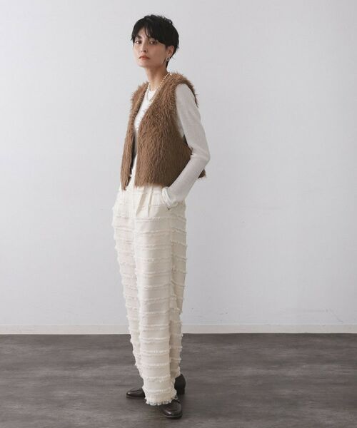 OPAQUE.CLIP / オペーク ドット クリップ ベスト | 《andGIRL掲載》シャギーニット ショートベスト【洗濯機OK】 | 詳細11