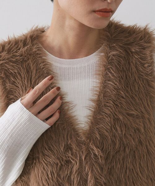 OPAQUE.CLIP / オペーク ドット クリップ ベスト | 《andGIRL掲載》シャギーニット ショートベスト【洗濯機OK】 | 詳細16