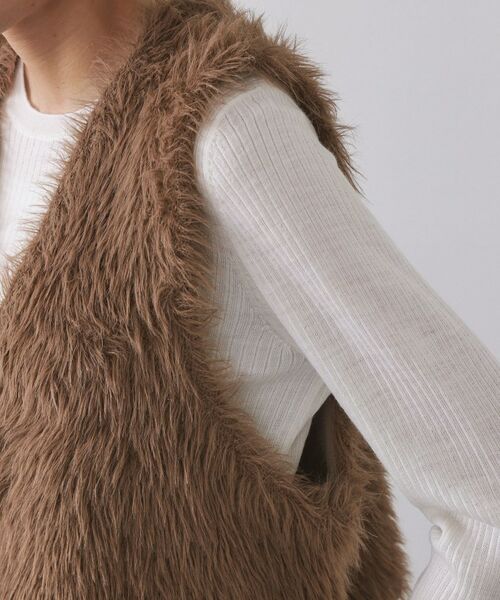 OPAQUE.CLIP / オペーク ドット クリップ ベスト | 《andGIRL掲載》シャギーニット ショートベスト【洗濯機OK】 | 詳細17