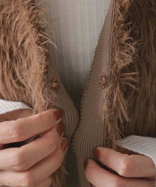 OPAQUE.CLIP / オペーク ドット クリップ ベスト | 《andGIRL掲載》シャギーニット ショートベスト【洗濯機OK】 | 詳細19