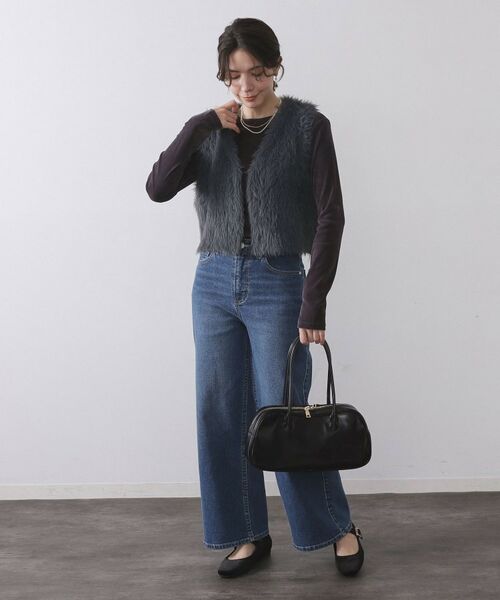 OPAQUE.CLIP / オペーク ドット クリップ ベスト | 《andGIRL掲載》シャギーニット ショートベスト【洗濯機OK】 | 詳細2