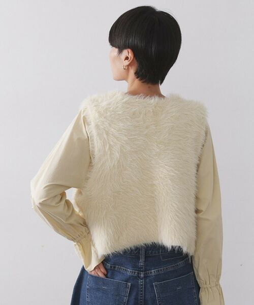 OPAQUE.CLIP / オペーク ドット クリップ ベスト | 《andGIRL掲載》シャギーニット ショートベスト【洗濯機OK】 | 詳細5