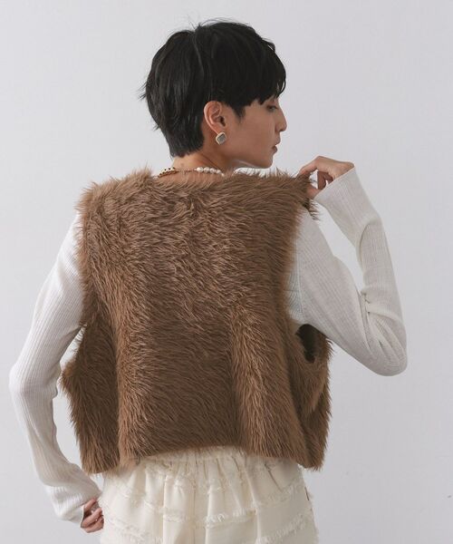 OPAQUE.CLIP / オペーク ドット クリップ ベスト | 《andGIRL掲載》シャギーニット ショートベスト【洗濯機OK】 | 詳細9