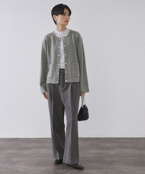 OPAQUE.CLIP / オペーク ドット クリップ カーディガン・ボレロ | スナップボタン ダブルフェイス配色ニットカーディガン【洗濯機OK】 | 詳細10