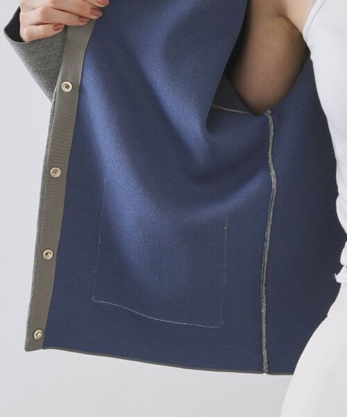 OPAQUE.CLIP / オペーク ドット クリップ カーディガン・ボレロ | スナップボタン ダブルフェイス配色ニットカーディガン【洗濯機OK】 | 詳細12