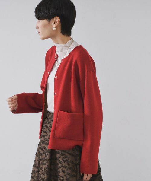 OPAQUE.CLIP / オペーク ドット クリップ カーディガン・ボレロ | スナップボタン ダブルフェイス配色ニットカーディガン【洗濯機OK】 | 詳細19