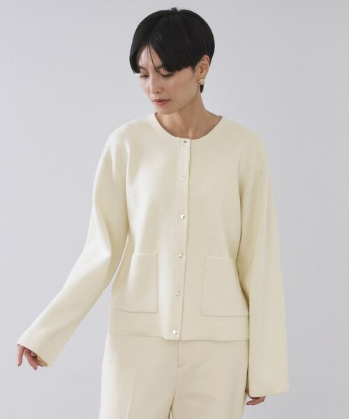 OPAQUE.CLIP / オペーク ドット クリップ カーディガン・ボレロ | スナップボタン ダブルフェイス配色ニットカーディガン【洗濯機OK】 | 詳細24