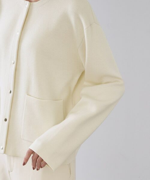 OPAQUE.CLIP / オペーク ドット クリップ カーディガン・ボレロ | スナップボタン ダブルフェイス配色ニットカーディガン【洗濯機OK】 | 詳細28