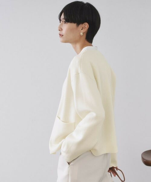 OPAQUE.CLIP / オペーク ドット クリップ カーディガン・ボレロ | スナップボタン ダブルフェイス配色ニットカーディガン【洗濯機OK】 | 詳細4