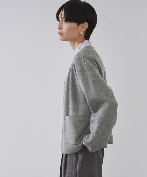 OPAQUE.CLIP / オペーク ドット クリップ カーディガン・ボレロ | スナップボタン ダブルフェイス配色ニットカーディガン【洗濯機OK】 | 詳細9