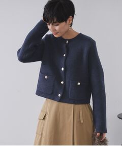 OPAQUE.CLIP / オペーク ドット クリップ カーディガン・ボレロ | ビジューボタンニットカーディガン【洗える】