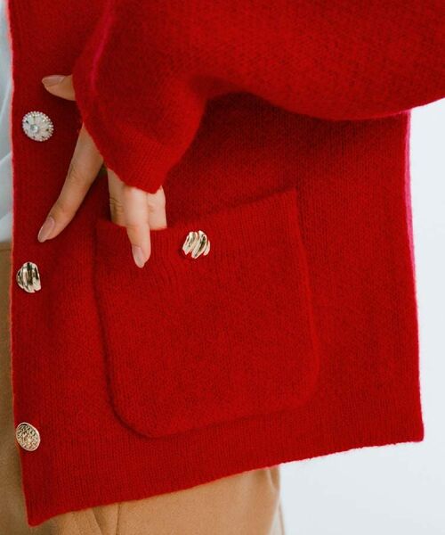 OPAQUE.CLIP / オペーク ドット クリップ カーディガン・ボレロ | ビジューボタンニットカーディガン【洗える】 | 詳細2