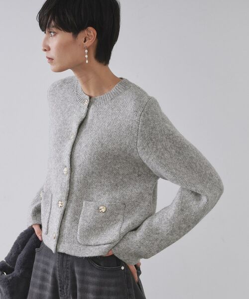 OPAQUE.CLIP / オペーク ドット クリップ カーディガン・ボレロ | ビジューボタンニットカーディガン【洗える】 | 詳細3