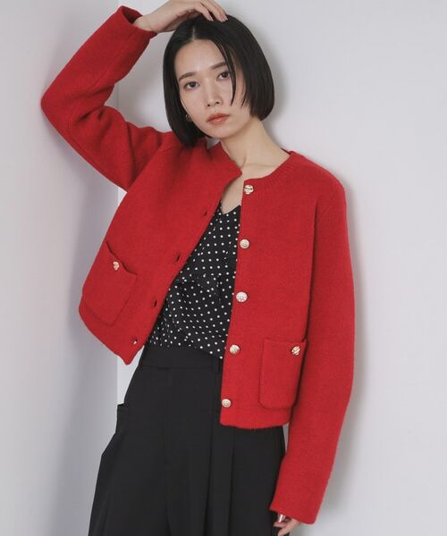 OPAQUE.CLIP / オペーク ドット クリップ カーディガン・ボレロ | ビジューボタンニットカーディガン【洗える】 | 詳細7