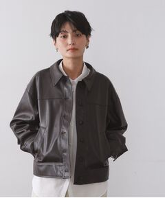 OPAQUE.CLIP / オペーク ドット クリップ レザーブルゾン・ジャケット | シンセティックレザー調ブルゾン【洗える】