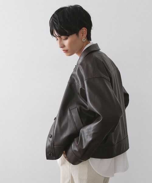 OPAQUE.CLIP / オペーク ドット クリップ レザーブルゾン・ジャケット | シンセティックレザー調ブルゾン【洗える】 | 詳細1