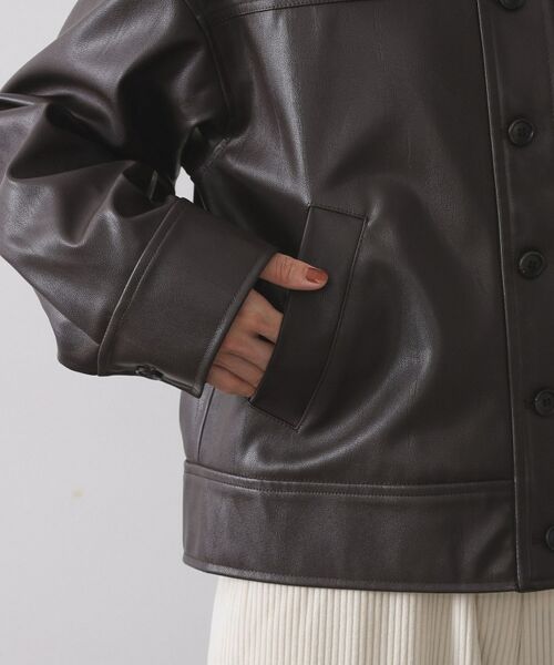 OPAQUE.CLIP / オペーク ドット クリップ レザーブルゾン・ジャケット | シンセティックレザー調ブルゾン【洗える】 | 詳細11